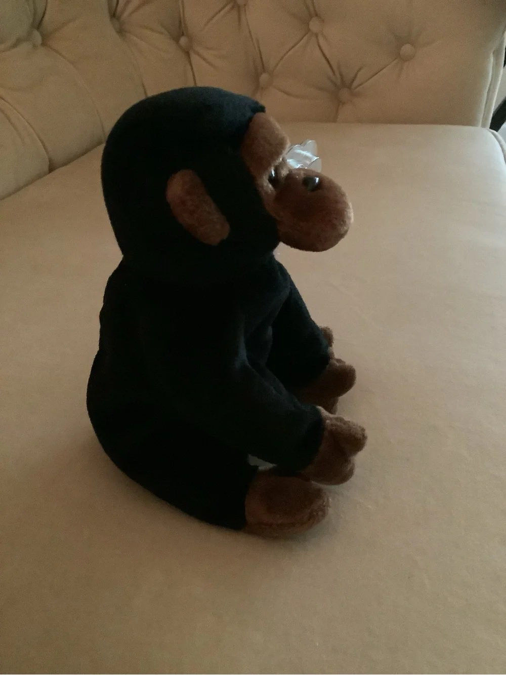 TY Beanie Baby Plush Monkey - Black and Brown - Congo